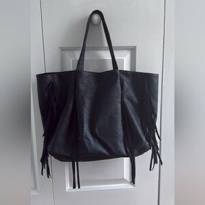 Mossimo Supply Co. Black Tote/ Purse with Fringe
